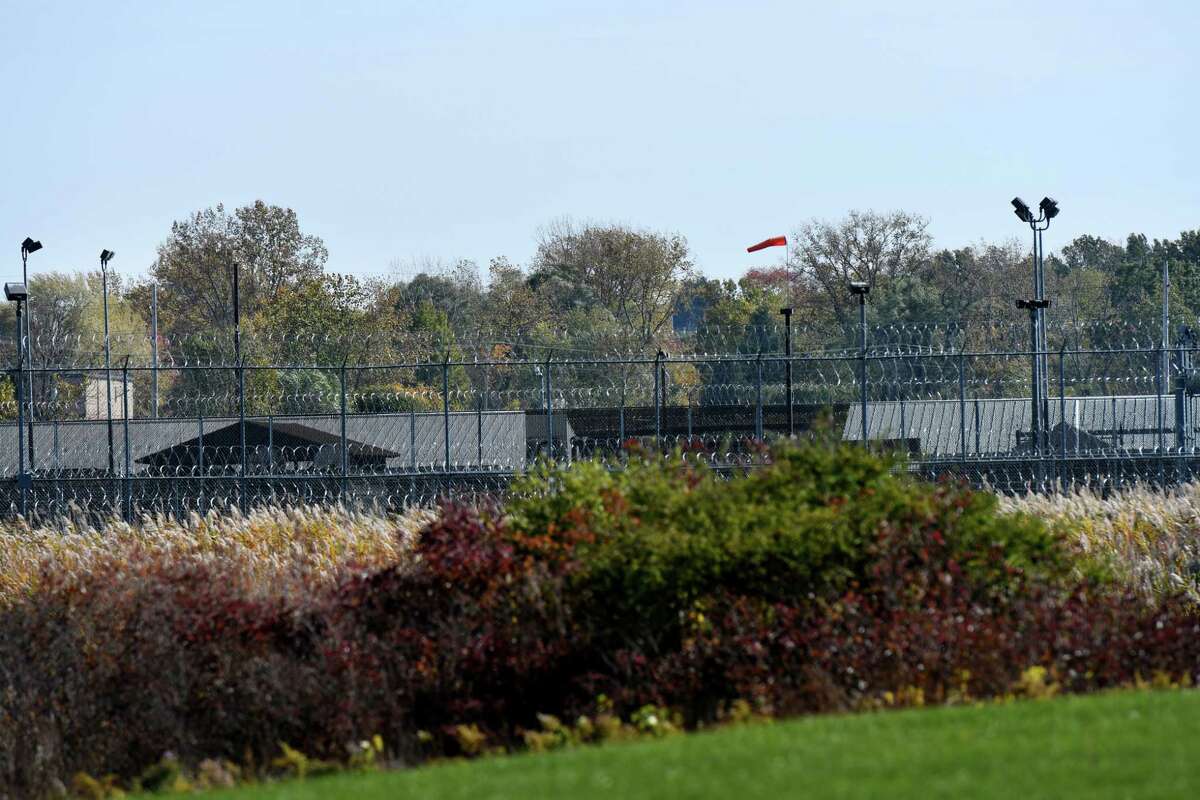 Exterior of the Greene Correctional Facility prison on Thursday Oct. 15, 2020, in Coxsackie, N.Y. Greene County is experiencing an increase in COVID-19 cases that local health officials say stem from an outbreak at the state prison. (Will Waldron/Times Union)