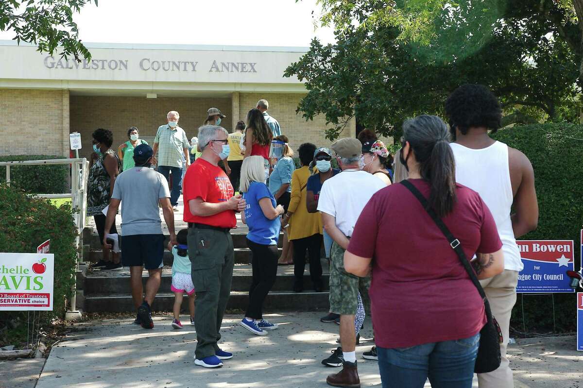 Voters wait at the annex.