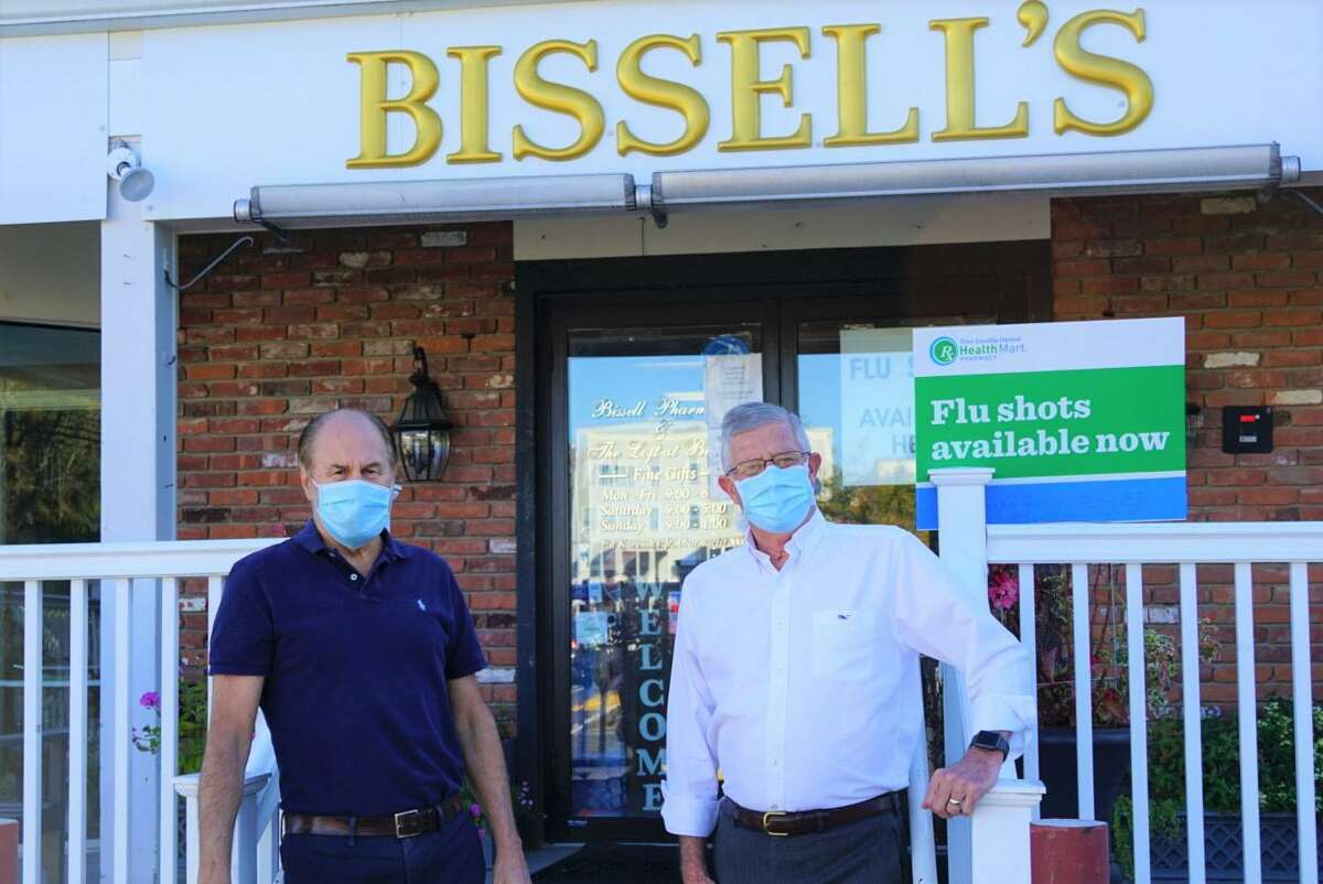 Bissell Pharmacy owner Ed Karvosky and Bob Hebert.