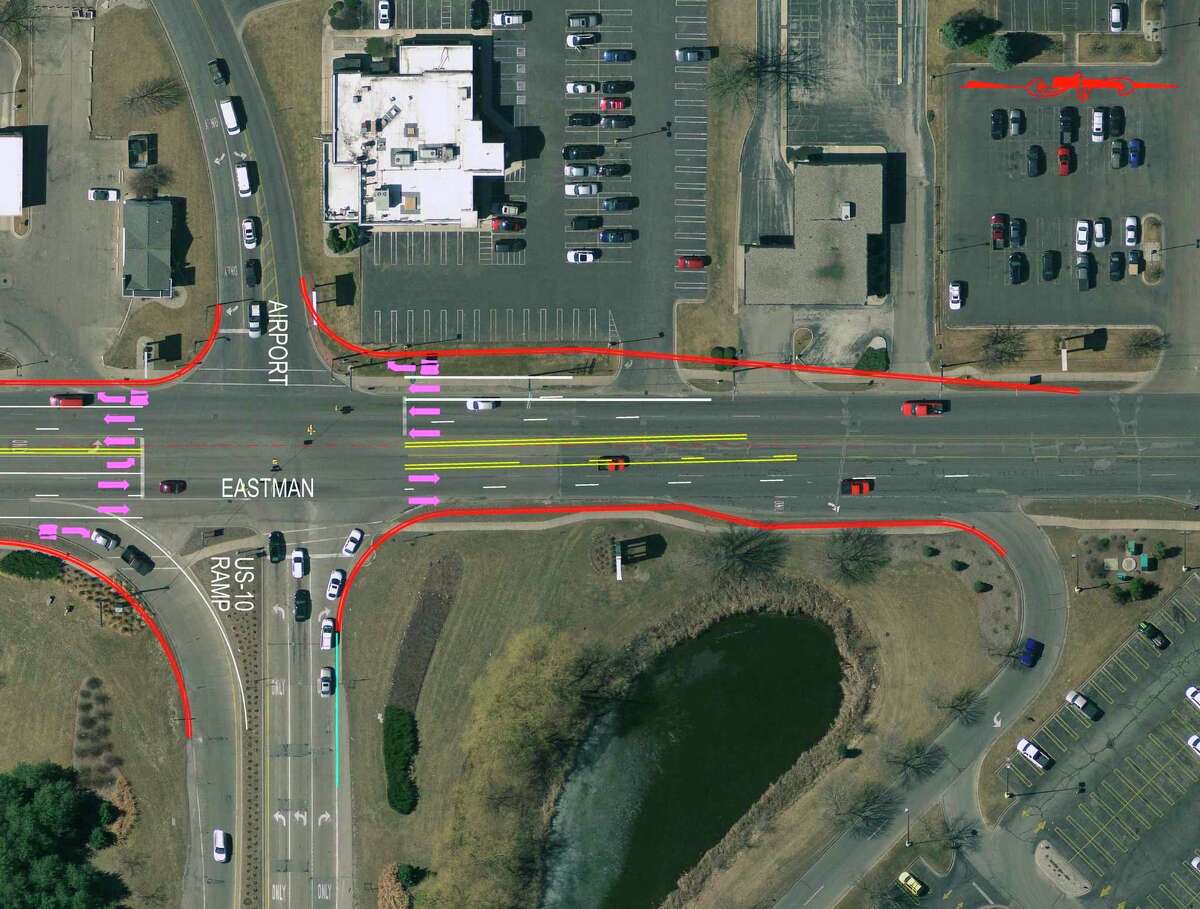 A map shows details of the Eastman Avenue expansion project in the City of Midland. (Photo provided/City of Midland)