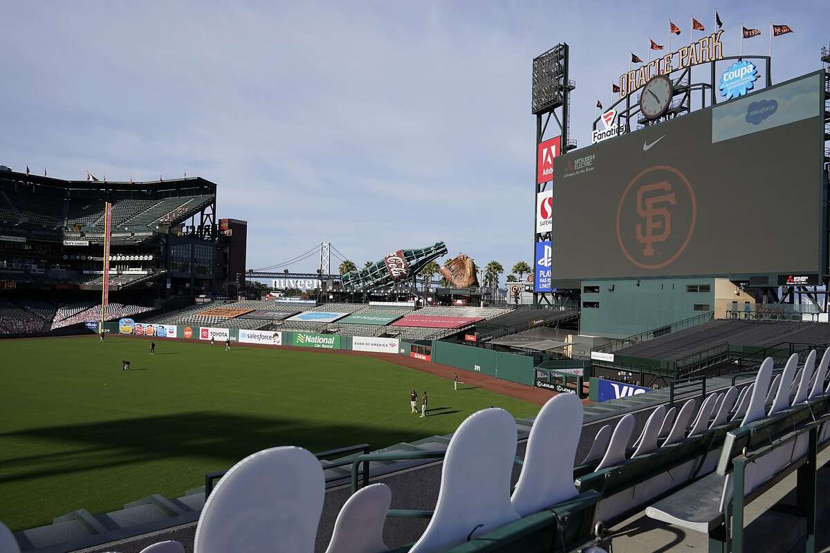 Cutouts are seated in right field at Oracle Park before a baseball game between the San Francisco Giants and the San Diego Padres in San Francisco, Saturday, Sept. 26, 2020. (AP Photo/Eric Risberg)