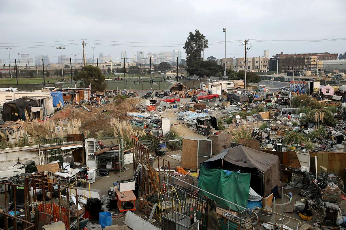 The Wood Street encampment is filled with vehicles, tents and other personal belongings.
