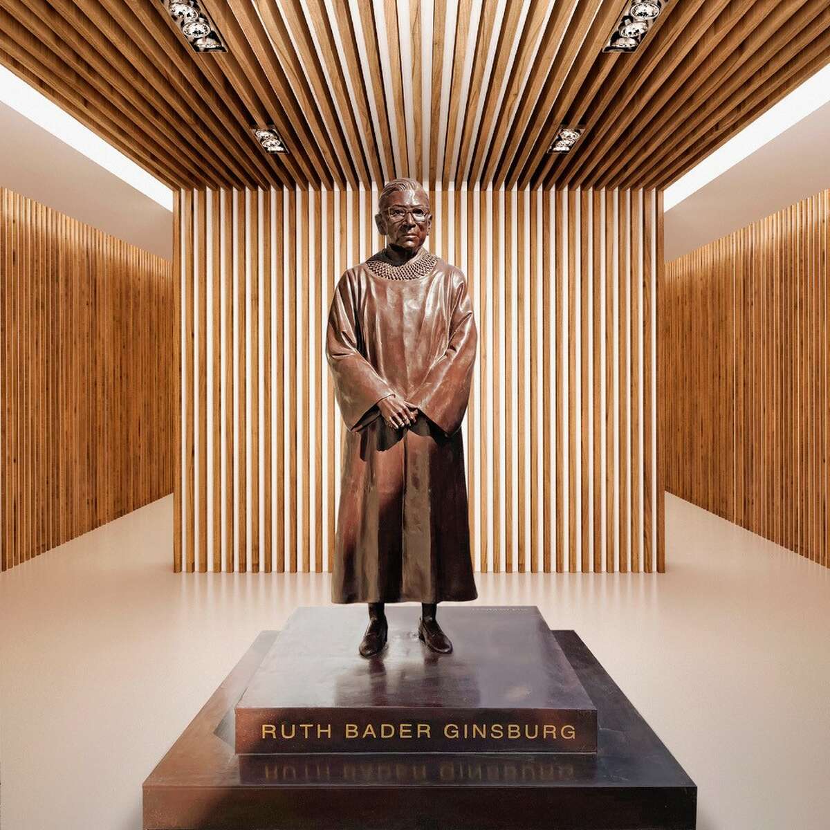 Ginsburg's statue will be unveiled on March 15, 2021, to honor Women's History Month and her 88th birthday.