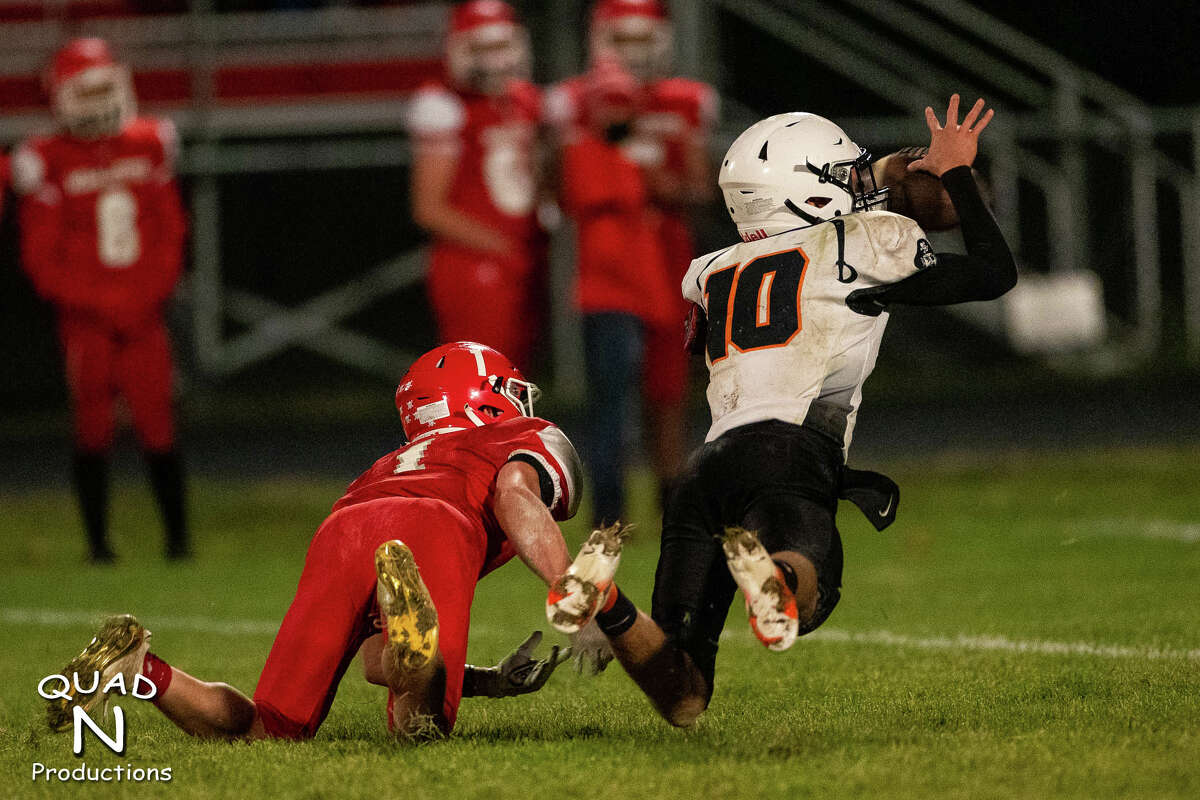 The Harbor Beach varsity football team traveled on Friday night to Marlette, where the Pirates topped the Red Raiders, 42-20.
