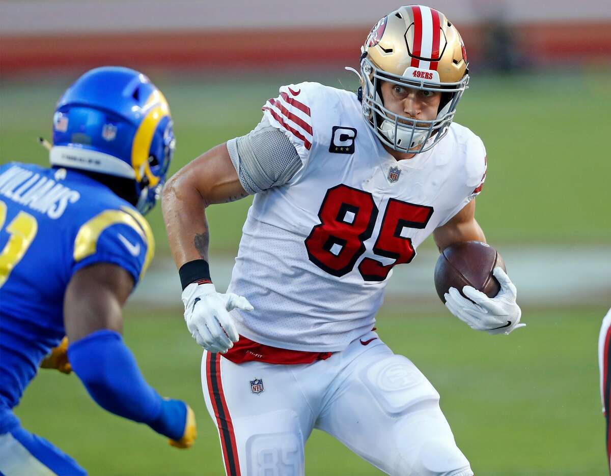 George Kittle injury update: 49ers tight end (knee) tried to play