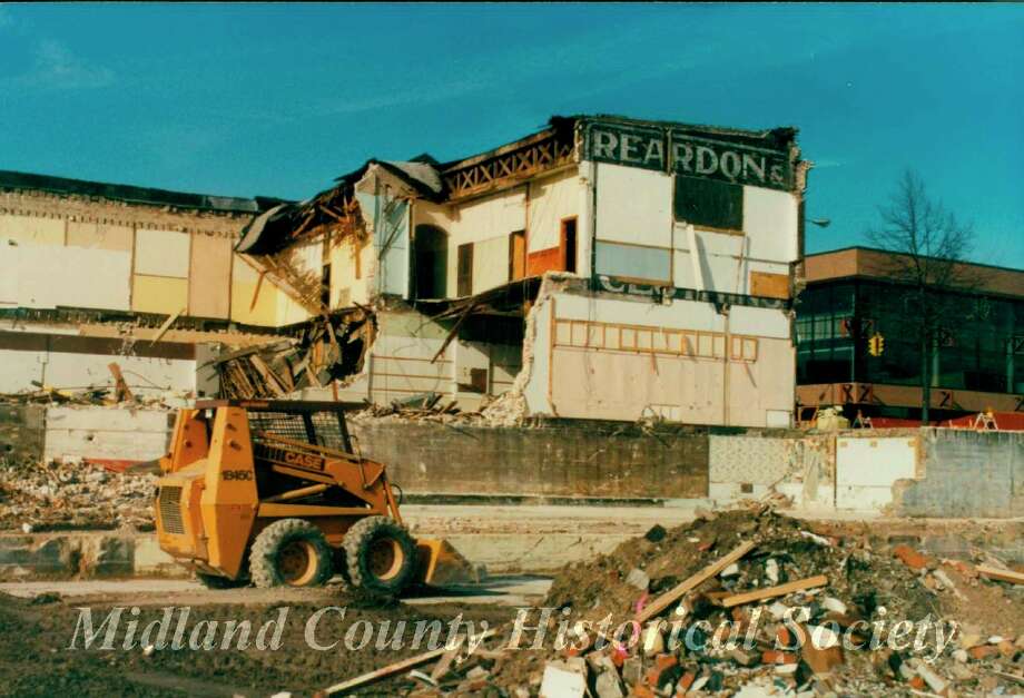 Demolition of the Reardon block to make way for Riverside Place in 1990. (Photo provided)