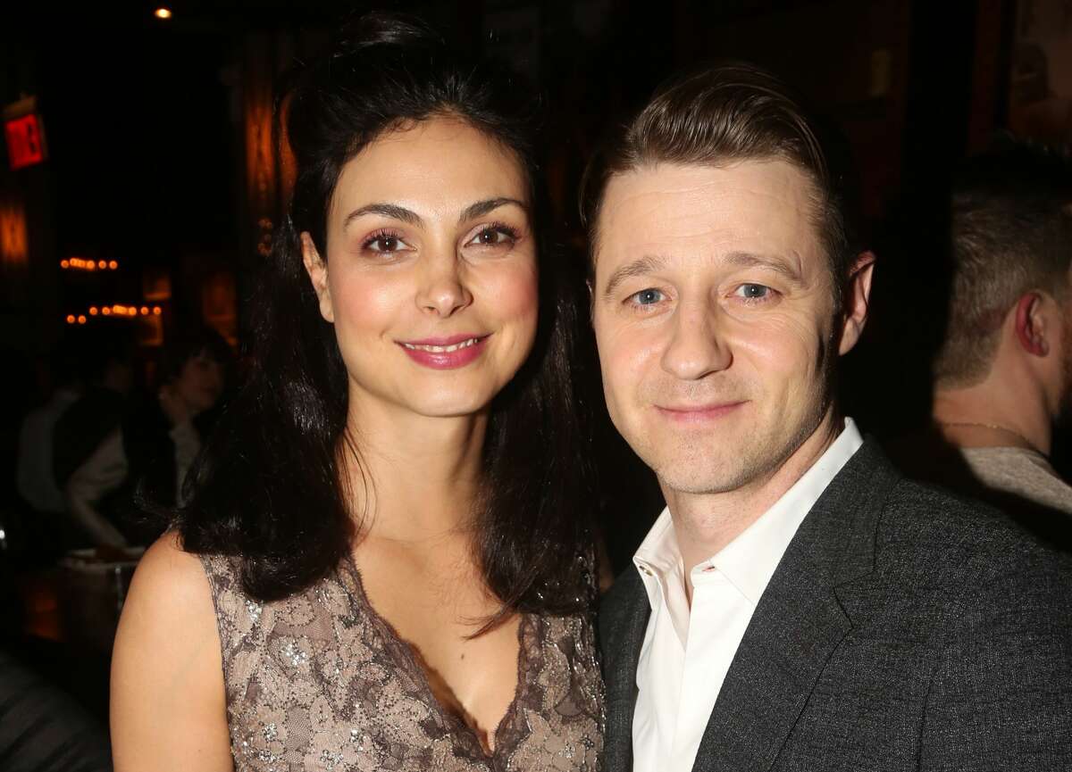 Morena Baccarin and Ben McKenzie pose at the opening night after party for the new Second Stage play