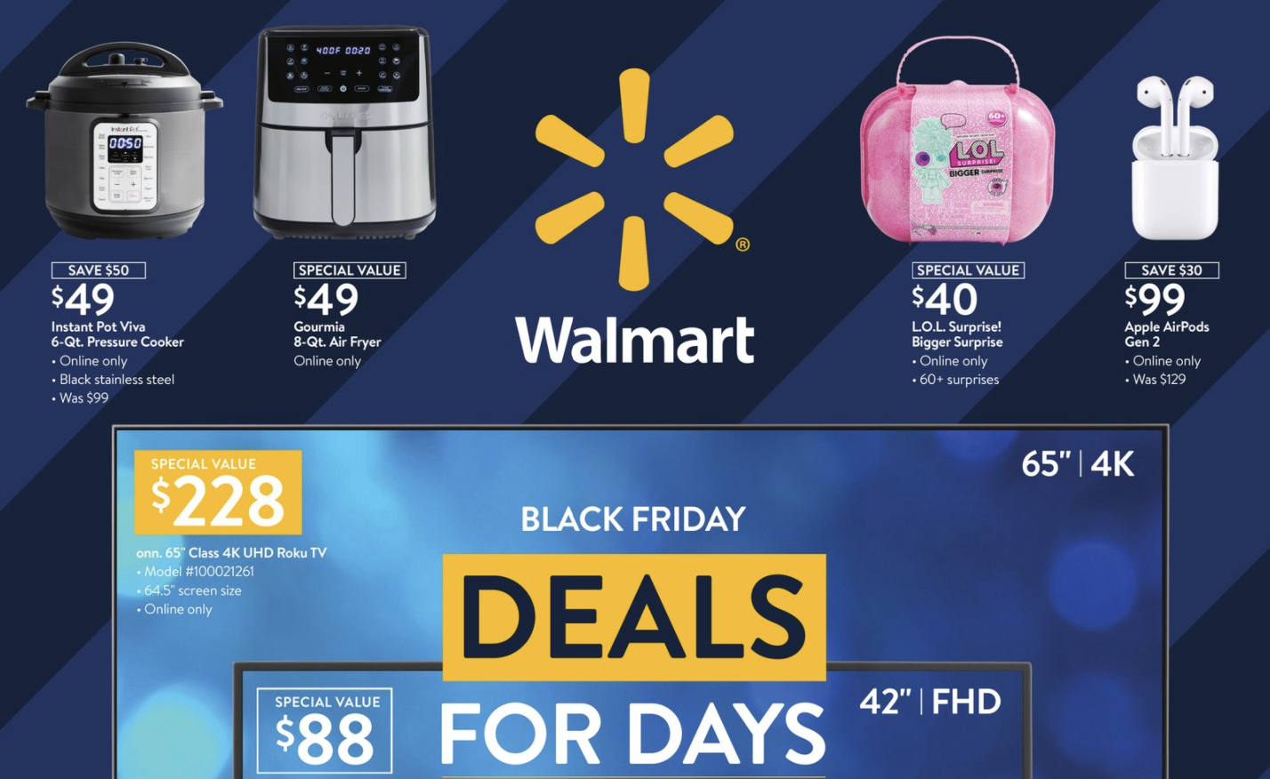 Walmart Black Friday Deals: Three sales events, beginning Nov. 4