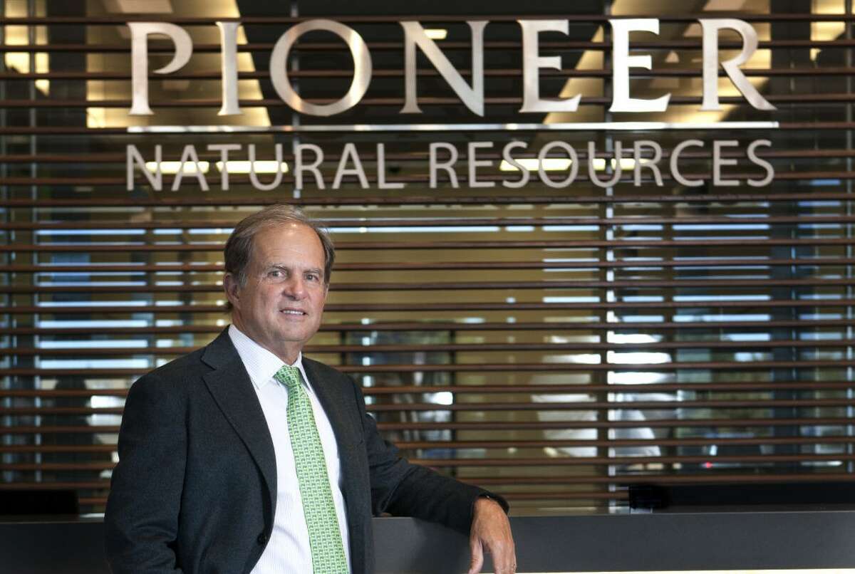 Pioneer Natural Resources CEO Scott Sheffield at the Midland offices on Big Spring Street in this file photo.