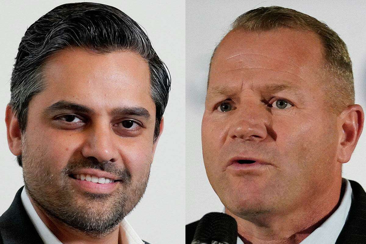 Democrat and former state department diplomat Sri Kulkarni, left, and Republican Fort Bend County Sheriff Troy Nehls, right, are candidates for Texas' 22nd Congressional District. The seat, which covers parts of Fort Bend, Brazoria and Harris counties, is being vacated by U.S. Rep. Pete Olson, R-Sugar Land.