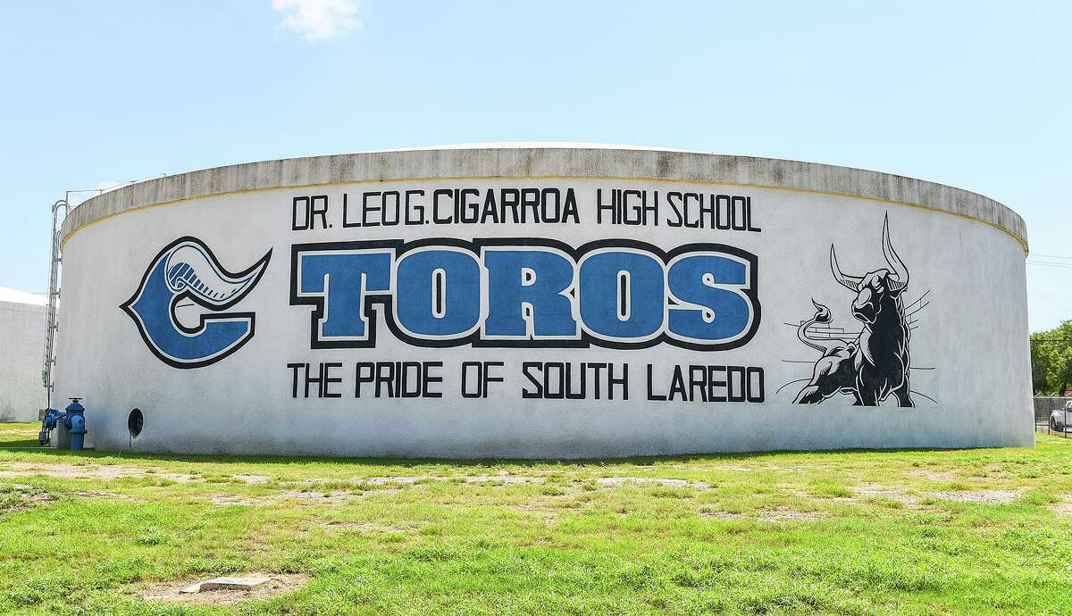 The Cigarroa High School water tank as seen Tuesday, Aug. 4, 2020.