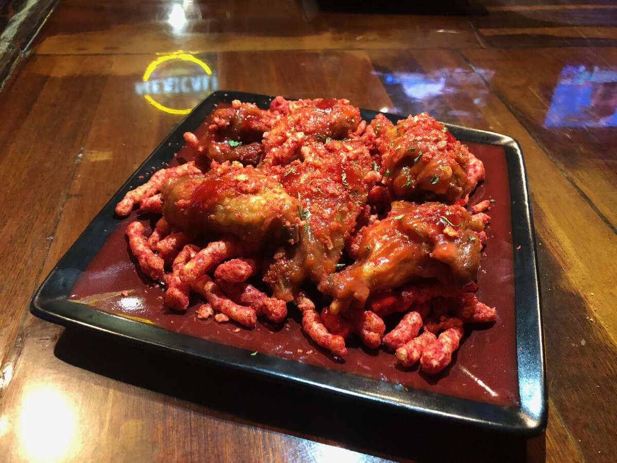 "It ended up being wings in a Big Red-sriracha infusion sauce served over a bed of Hot Cheetos," Wilson said of the creation. "I couldn't think of anything more San Antonio than that." He said once the Big Red sauce idea was cooked up, the mangonada flavor was a "no brainer."