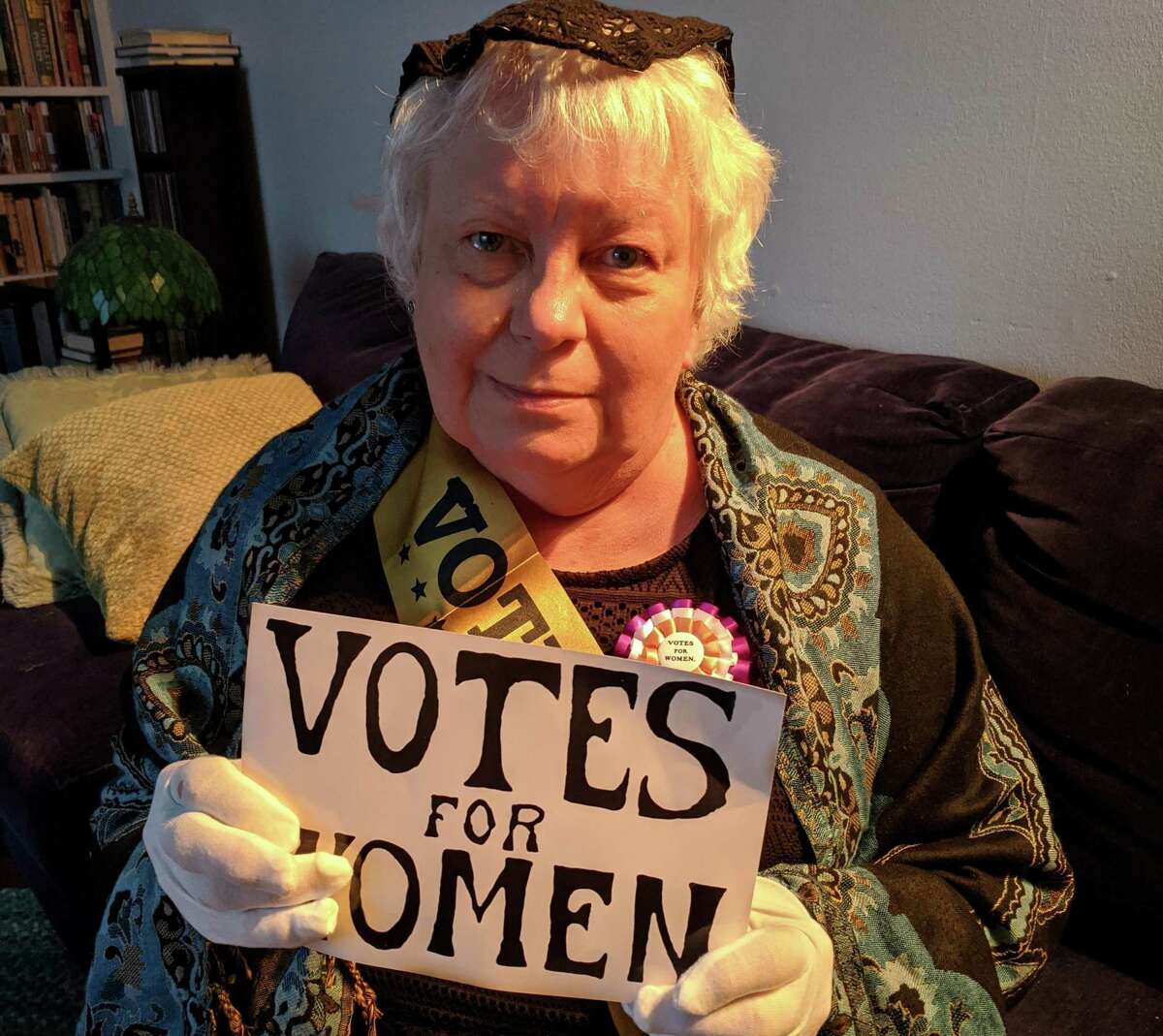 Wilton Library staff member Lesley Keogh will channel her inner Elizabeth Cady Stanton, a founding mother of the Women's Suffrage Movement in the program "Live with Elizabeth Cady Stanton."