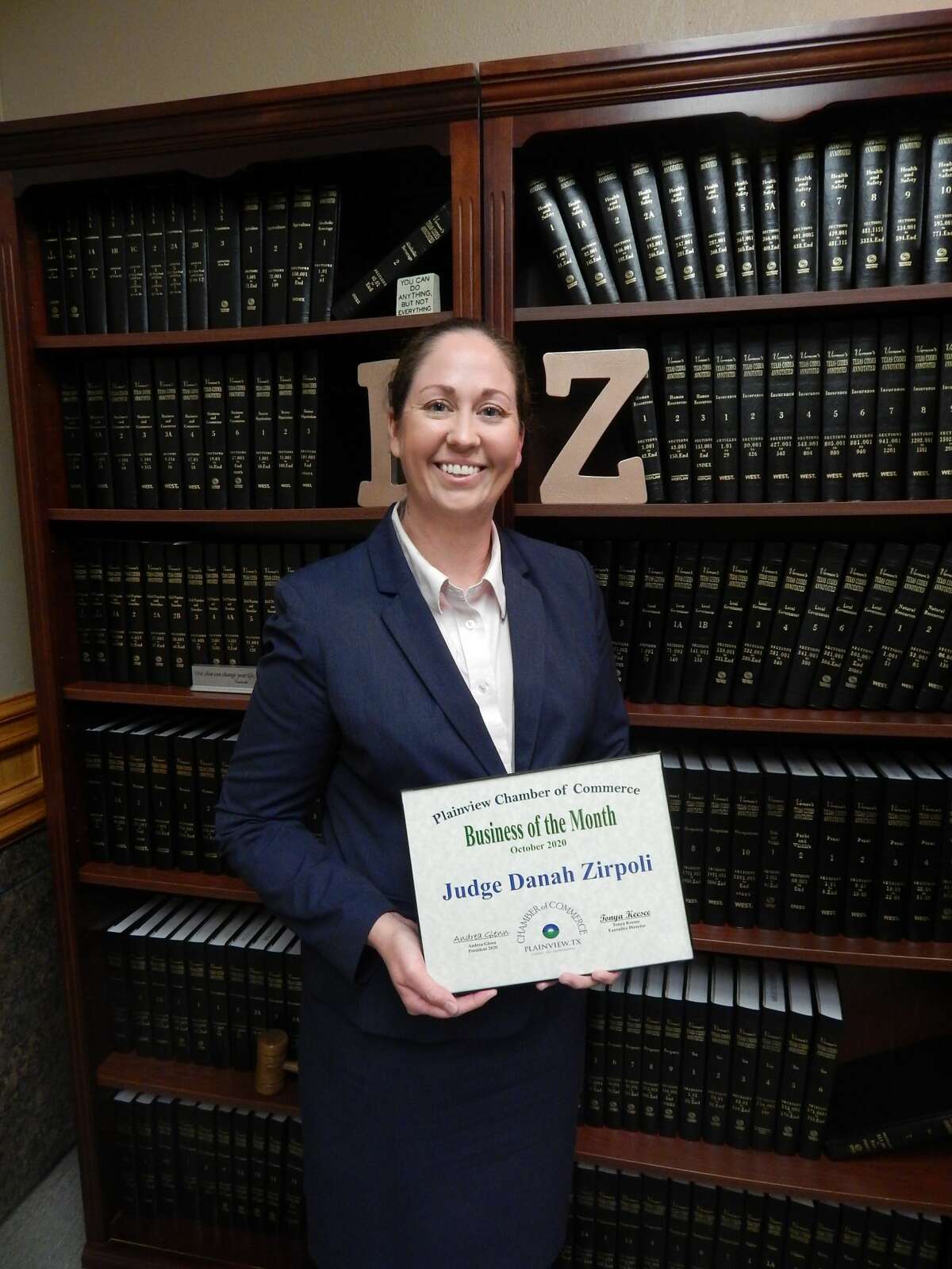 The 64th District Court, which is headed by Judge Danah Zirpoli, was chosen as the October 2020 Business of the Month by the Plainview Chamber of Commerce.