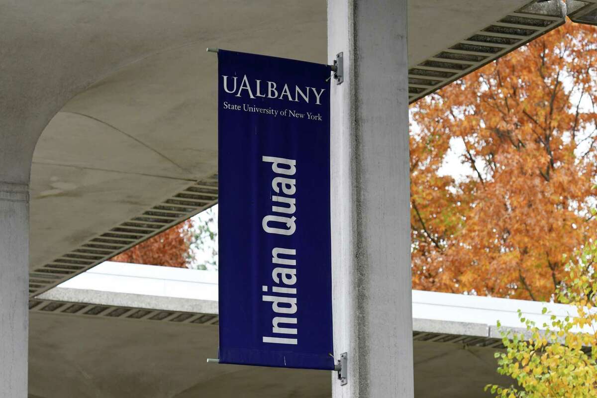 Indian Quad on the University at Albany Campus on Thursday, Oct. 22, 2020. It will be renamed Indigenous Quad. (Will Waldron/Times Union)