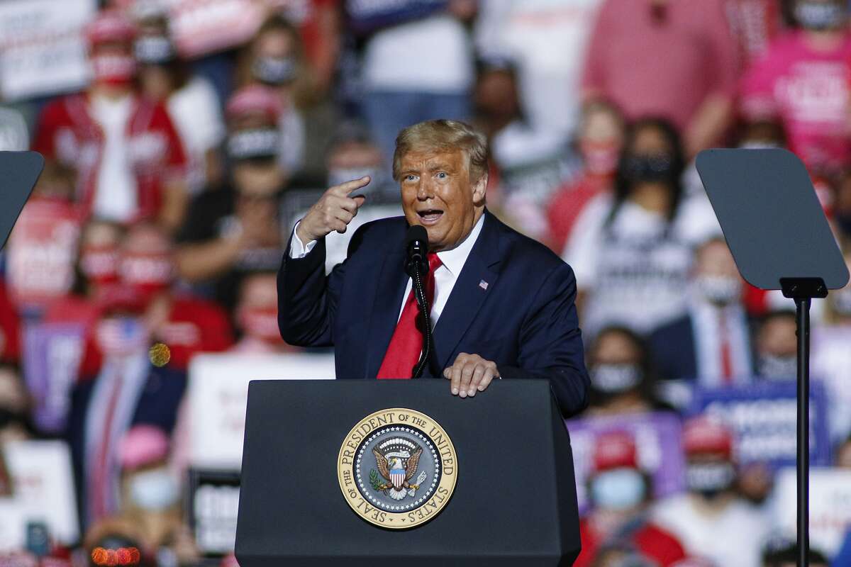 President Trump rallies for a second term in Gastonia, N.C., on Wednesday.