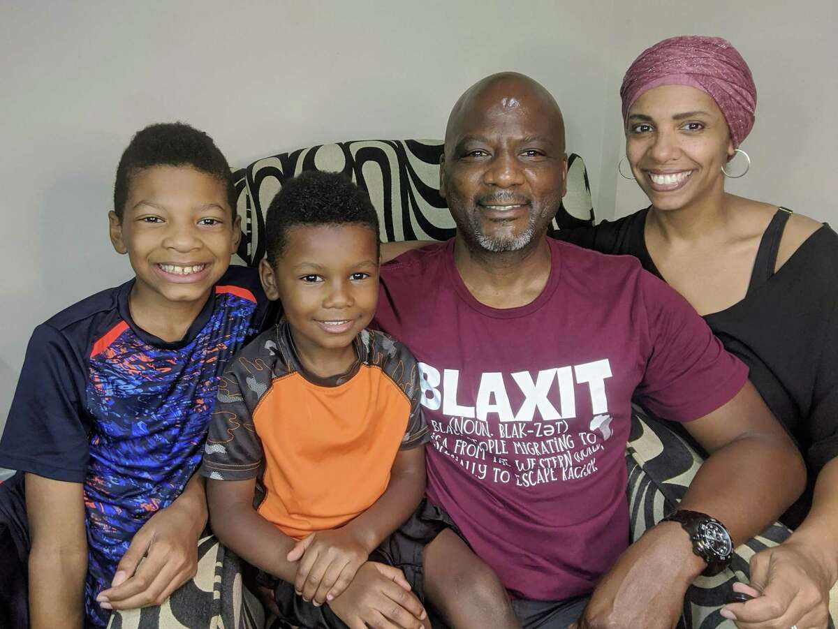 The Jones family — Tony, 50, and Ayo, 44, with their sons, Luke, 11, and Leo, 5 — recently moved from Cypress to Ghana. They also have older children — Carson, 20, and Sydni, 18 — who attend the University of Wisconsin.