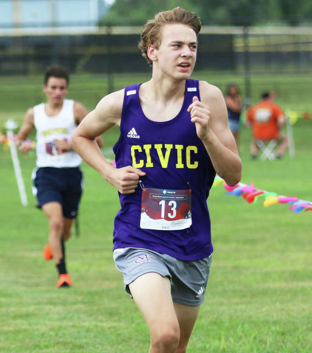 CM’s Jackson Collman, shown in the Eagles’ season-opening meet Aug. 26 at the Bethalto Sports Complex, finished 16th Saturday to lead CM to fifth place and a sectional berth at the Class 2A regional at Jacksonville.