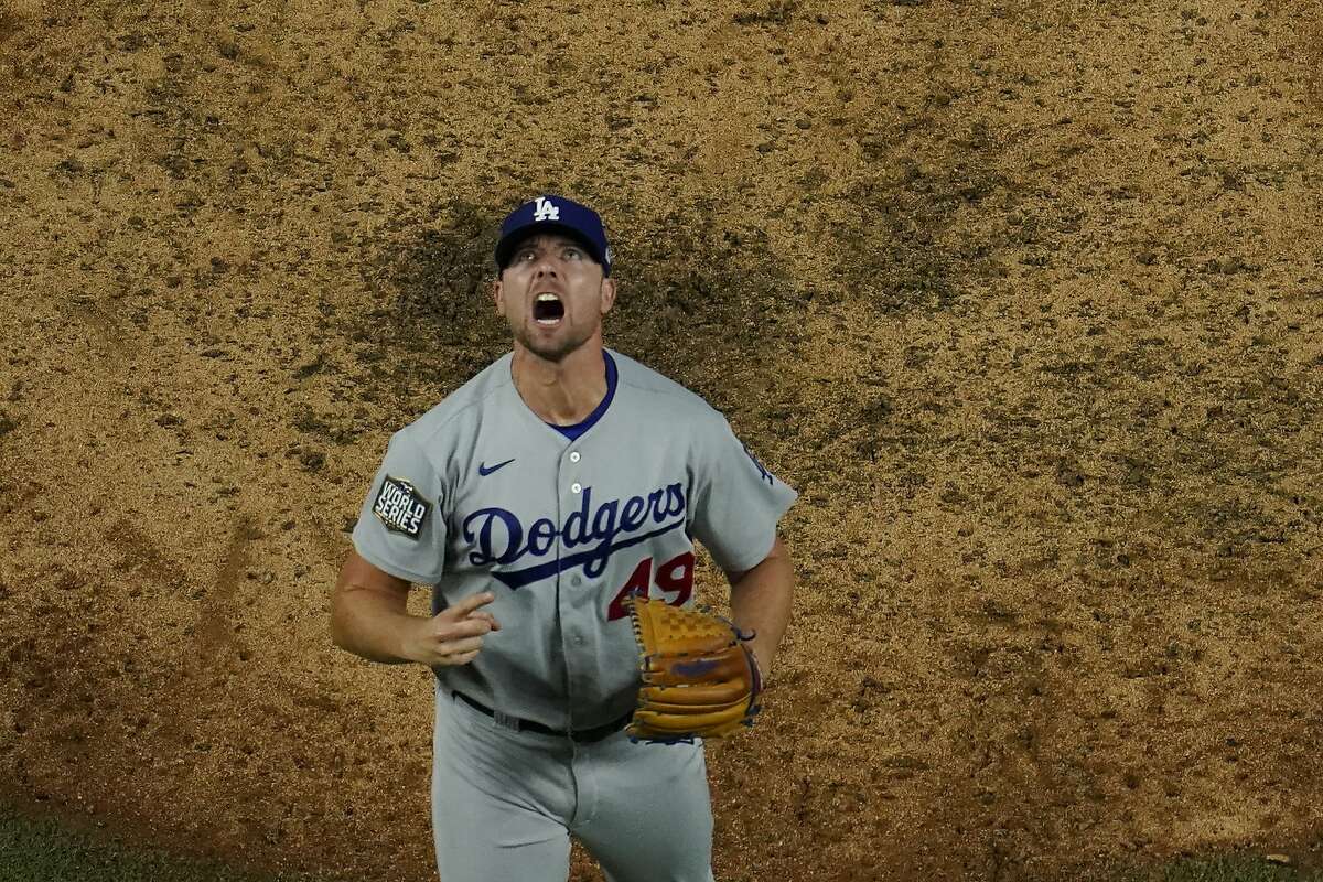 Clayton Kershaw celebrating Dodgers World Series