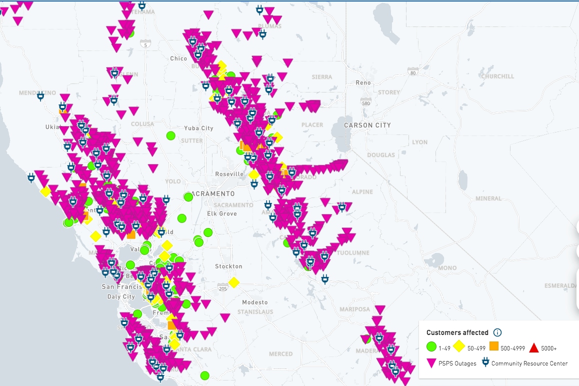 Maps: Here's where the power is out in California