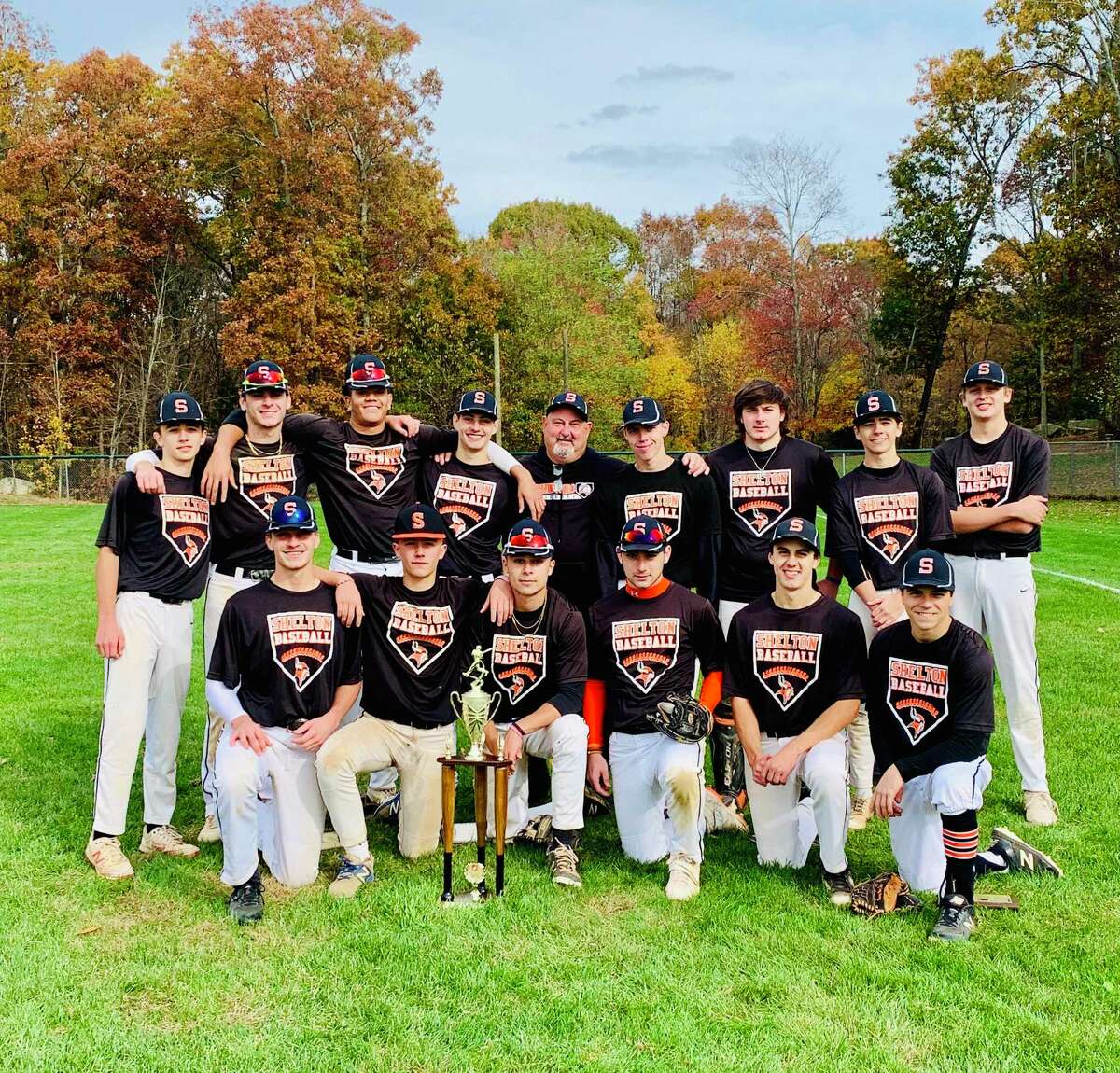 Shelton Gaels Fall Ball earned the Connecticut Elite Baseball Fall Ball championship and finished with a 13-0 record. Team members (front row) are: Spencer Keith, Tommy Connery, Will Berardi, John Riccio, Joseph Ciccone and Benny Van Tine; (second row) Ryan Hafele, Max McLoughlin, Anthony Steele, John Horahan, manager Mike Riccio, Matt Janik, Devin Zak, Andrew Hafele and Ryan Blakslee.
