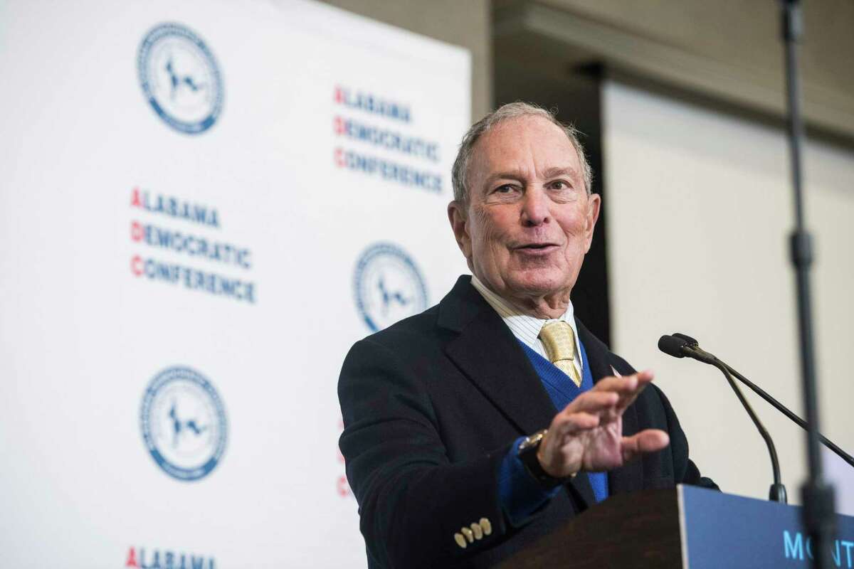 Democratic presidential candidate Mike Bloomberg speaks during the Alabama Democratic Conference Luncheon at Embassy Suites in Montgomery, Ala., on Saturday, Feb. 8, 2020. (Montgomery Advertiser via AP)