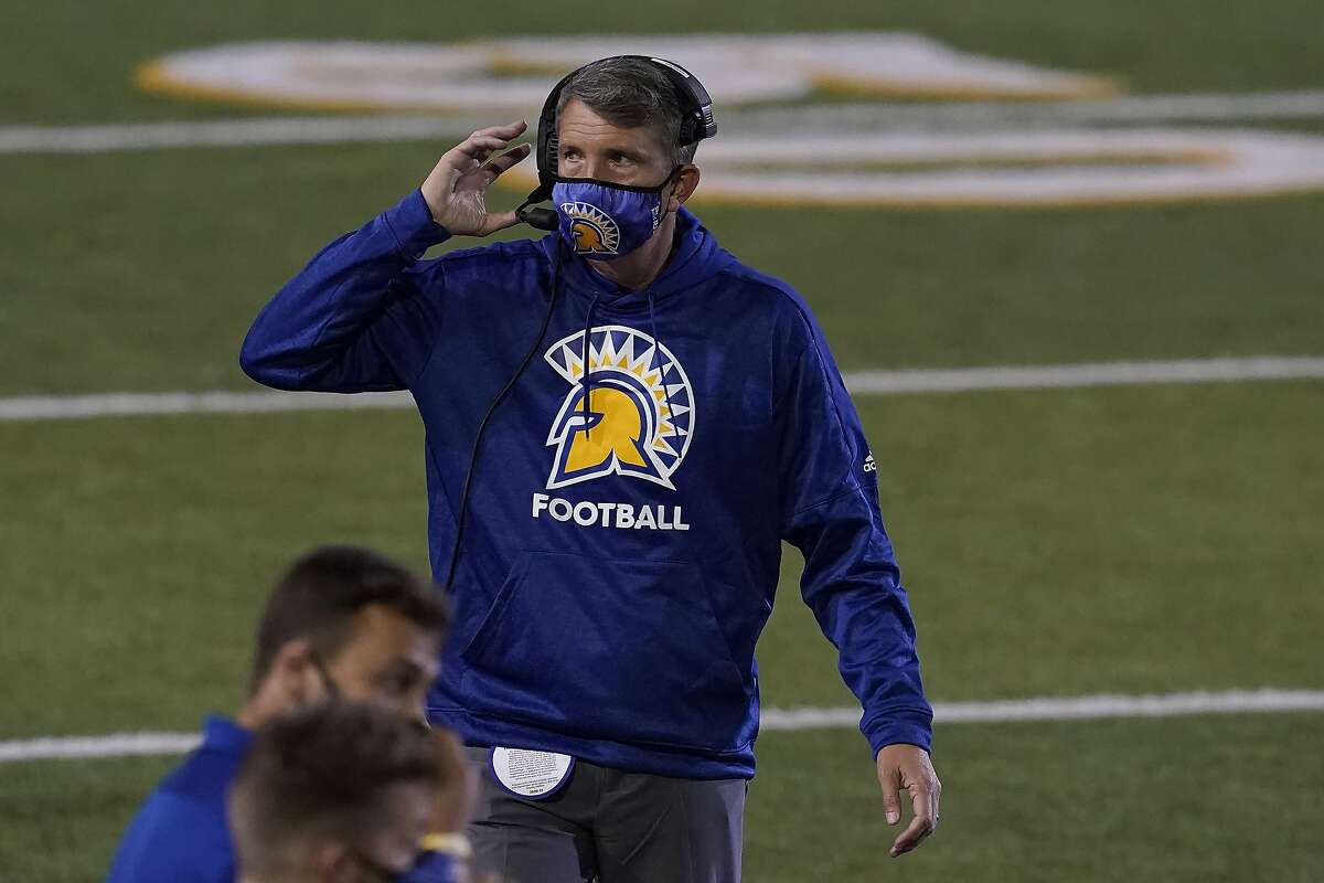 San Jose State head coach Brent Brennan against visiting Air Force last Saturday.