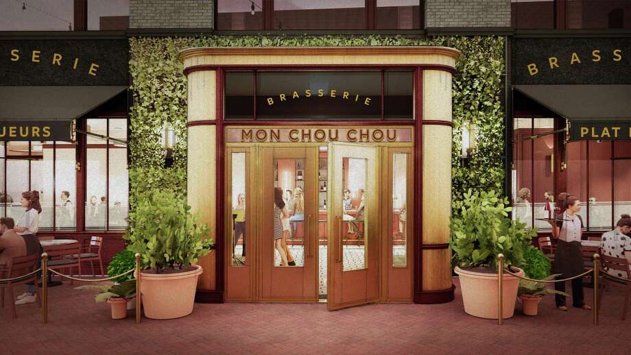 Exterior rendering of Brasserie Mon Chou Chou, which will open with a menu of classic French comfort food at the Pearl in November. Photo: Pearl