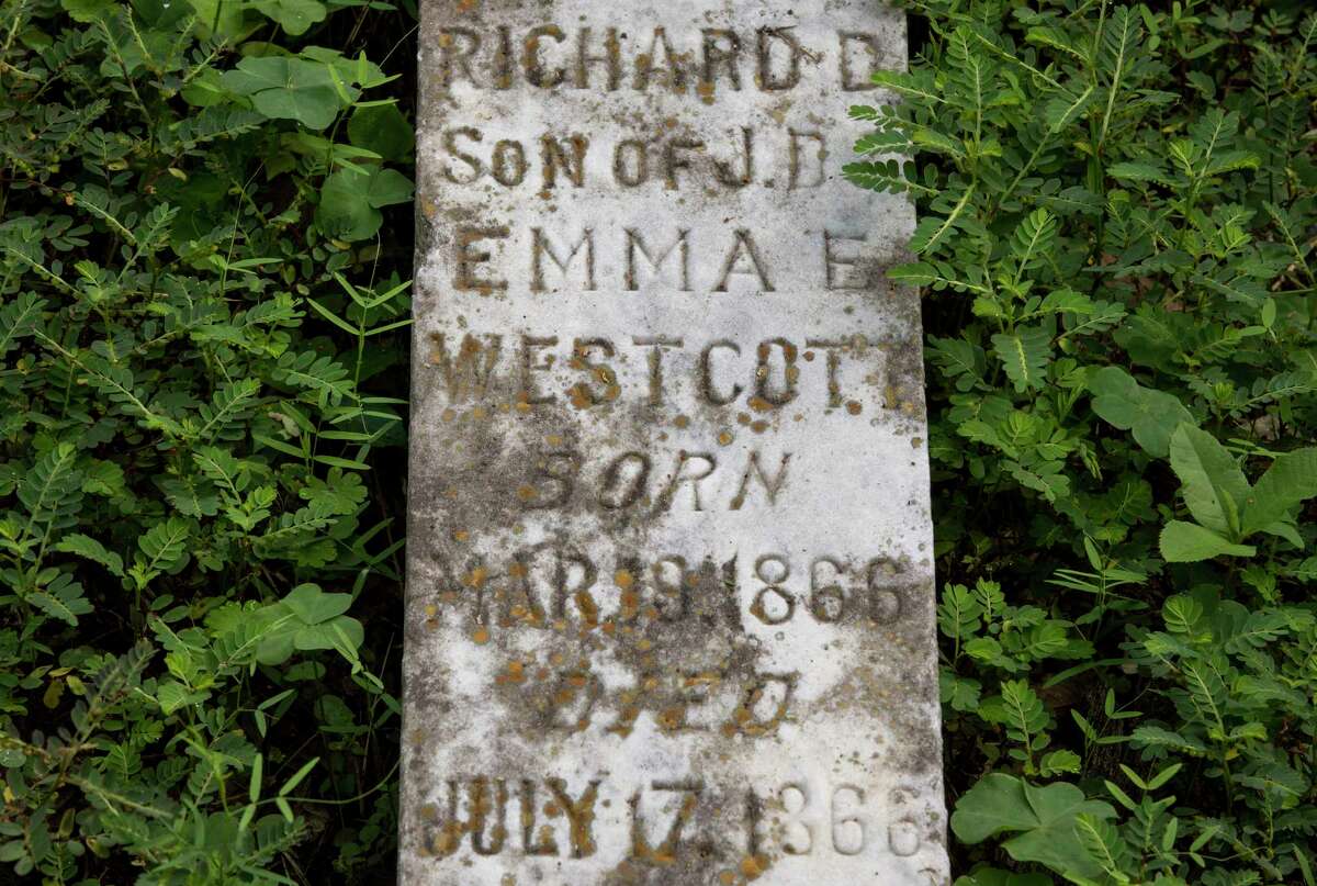 Haynes found many Wescott family graves at the cemetery, including this one for an infant, Richard D. Westcott.
