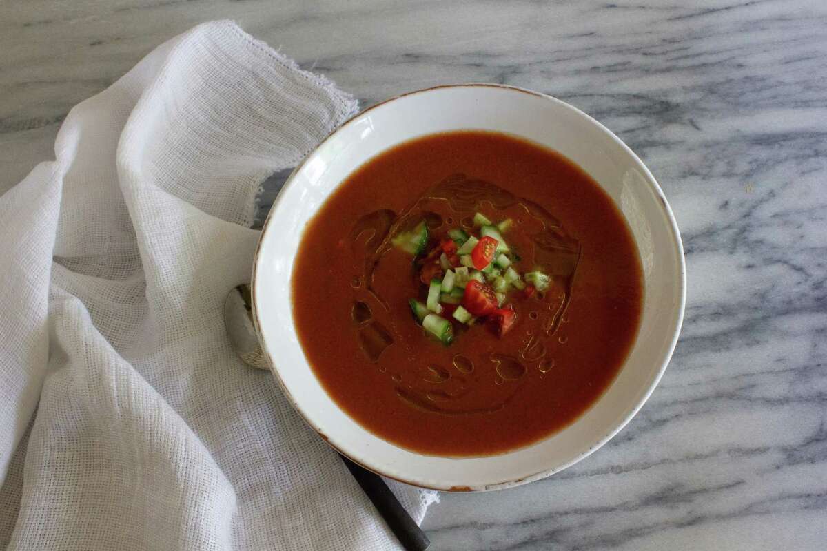 Chef Manuel Pucha's cold gazpacho makes an elegant meal starter.