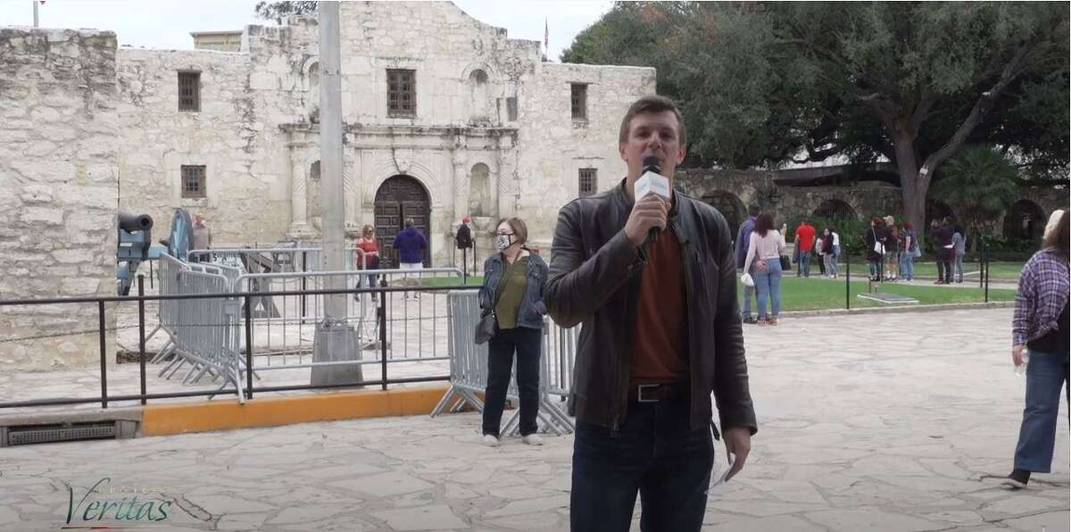 Conservative activist James O’Keefe introduces the video footage that his Project Veritas group filmed in San Antonio and released on Tuesday.