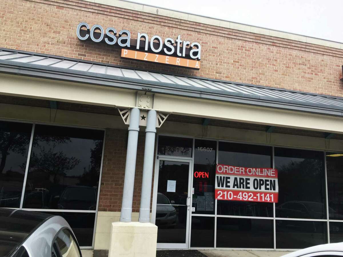 Cosa Nostra Pizzeria is located at the intersection of Huebner and Bitters Roads on the North Side.