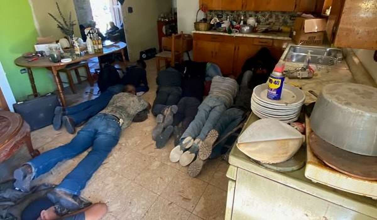 U.S. Border Patrol agents discovered these immigrants inside a stash house in San Ygnacio.