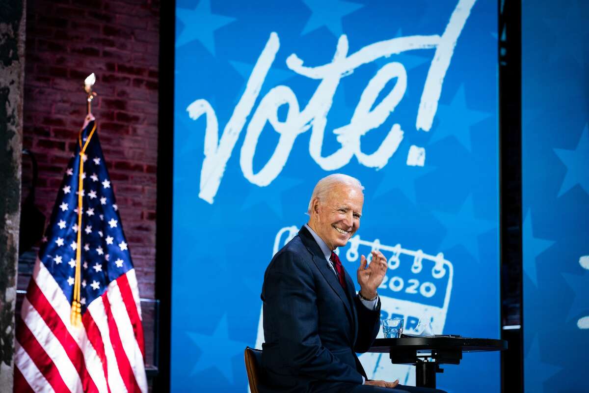 Joe Biden, the Democratic presidential nominee, during a get out and vote event at The Queen theater in Wilmington, Del., on Wednesday, Oct. 28, 2020. (Erin Schaff/The New York Times)