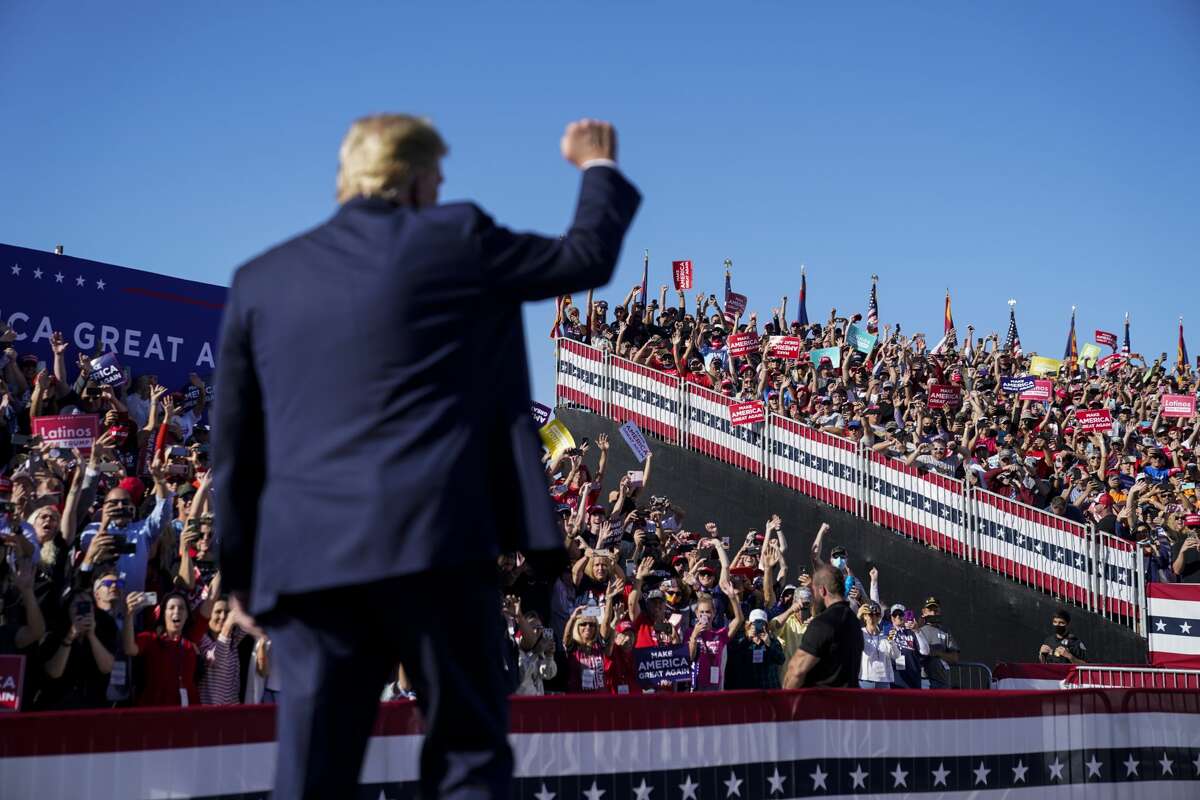 President Trump during a campaign rally in Goodyear, Ariz., on Oct. 28, 2020. Washington Post photo by Jabin Botsford.