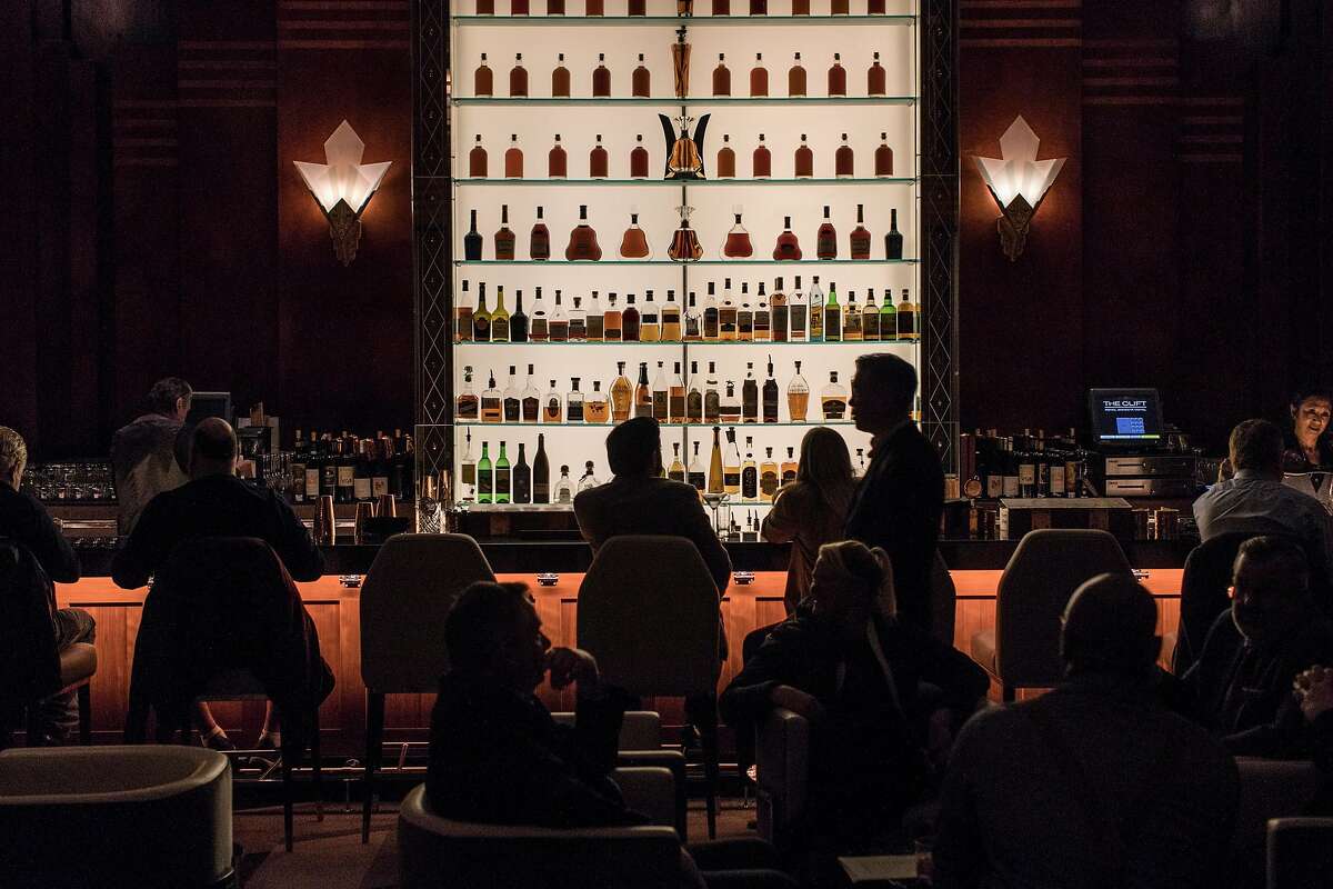 Patrons eat and drink in January at the Redwood Room at the Clift Hotel where Goldblatt worked.