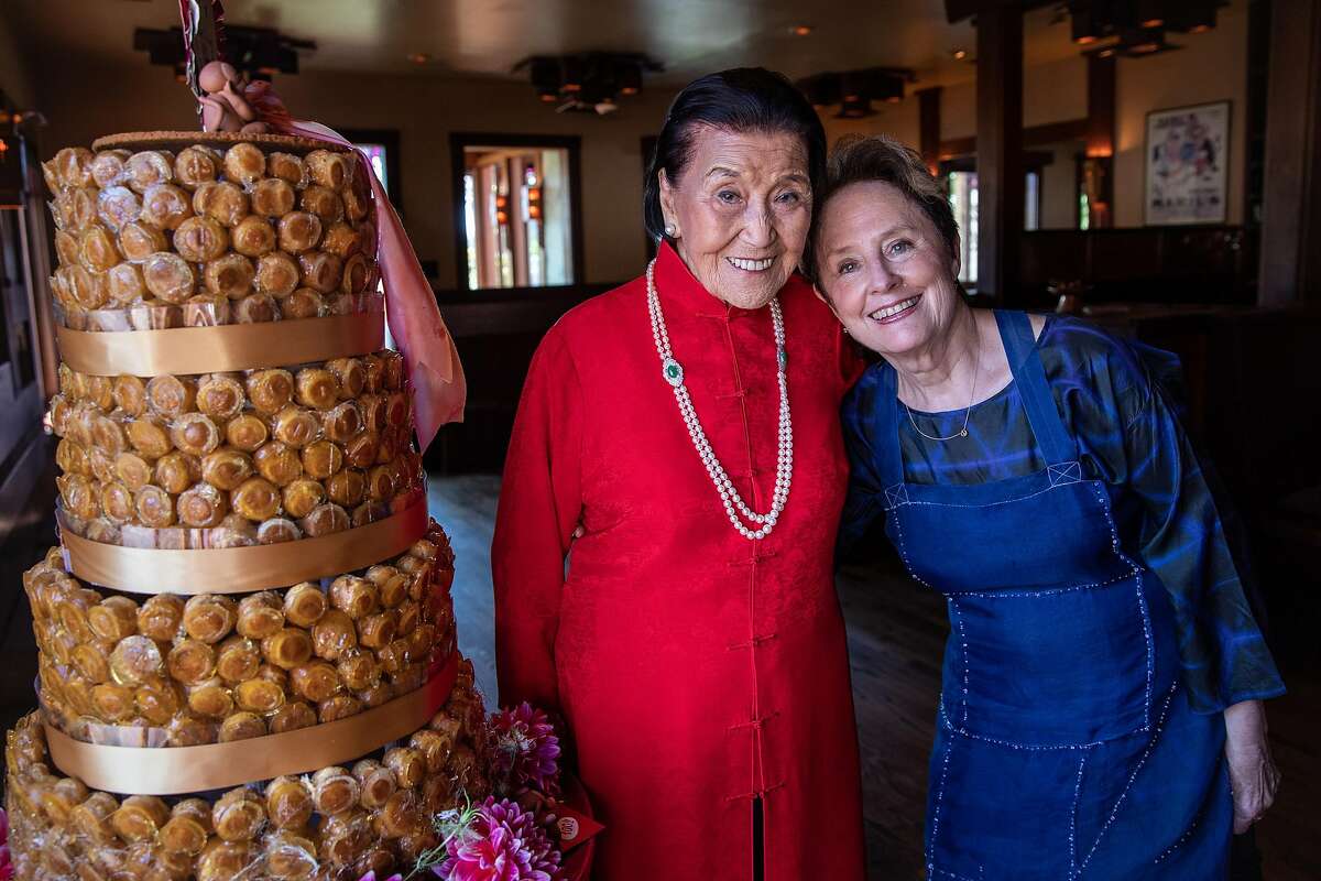 Chiang and Alice Waters at Chiang’s birthday celebration at Chez Panisse in Berkeley in 2019.
