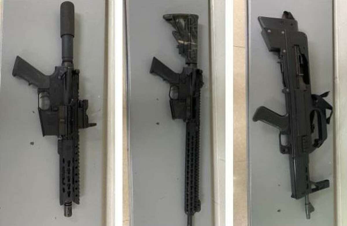 U.S. Border Patrol agents said they recovered these weapons near the riverbanks of the Rio Grande. An investigation is underway.