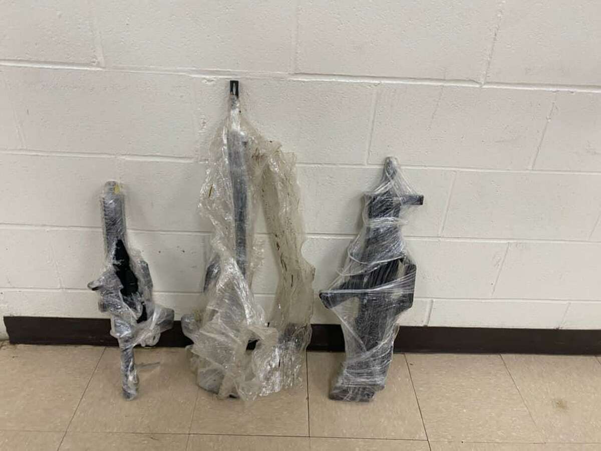 U.S. Border Patrol agents said they recovered these weapons near the riverbanks of the Rio Grande.