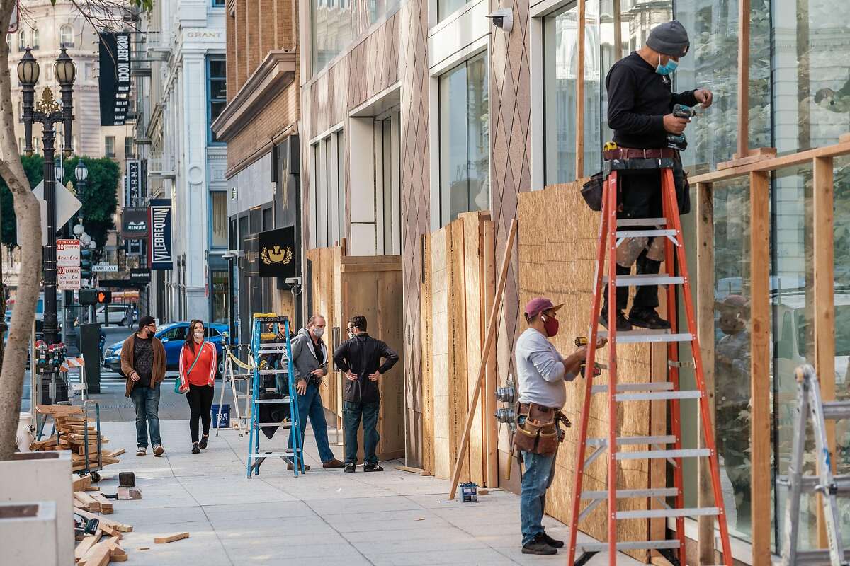 Photos show San Francisco stores' boarded-up windows after wave of