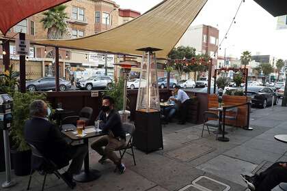 The parklet at Sippin/Bottom’s Up on Mission Street in S.F..