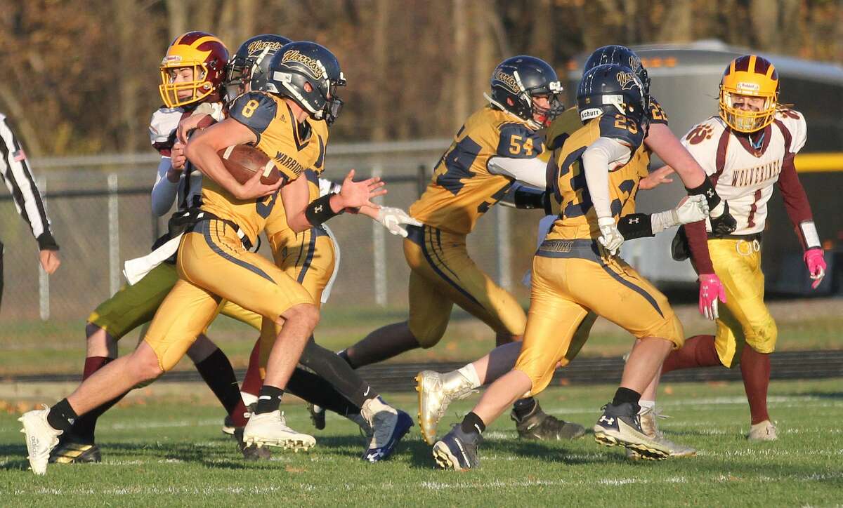 The North Huron Warriors rolled over the Au Gres-Sims Wolverines on Saturday, 66-18, to open the MHSAA playoffs.