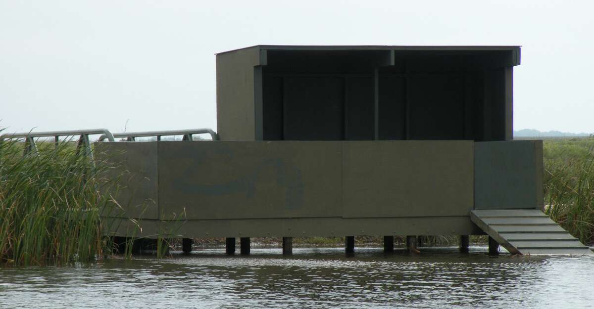 An ADA-compliant duck blind at Brazoria National Wildlife Refuge, the first of its kind on the Texas coast's public lands.