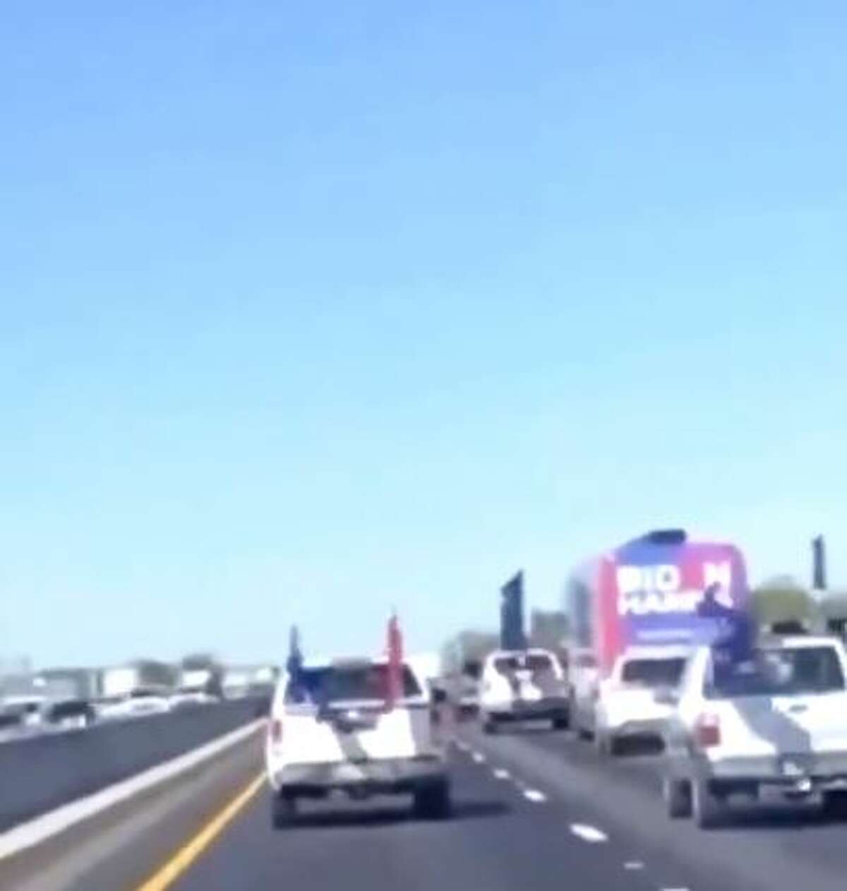 The FBI is now investigating the alleged harassment of a Joe Biden campaign bus which was surrounded by a caravan of cars and trucks displaying Trump 2020 flags on Friday near Pflugerville, Texas, an FBI spokesperson confirmed.