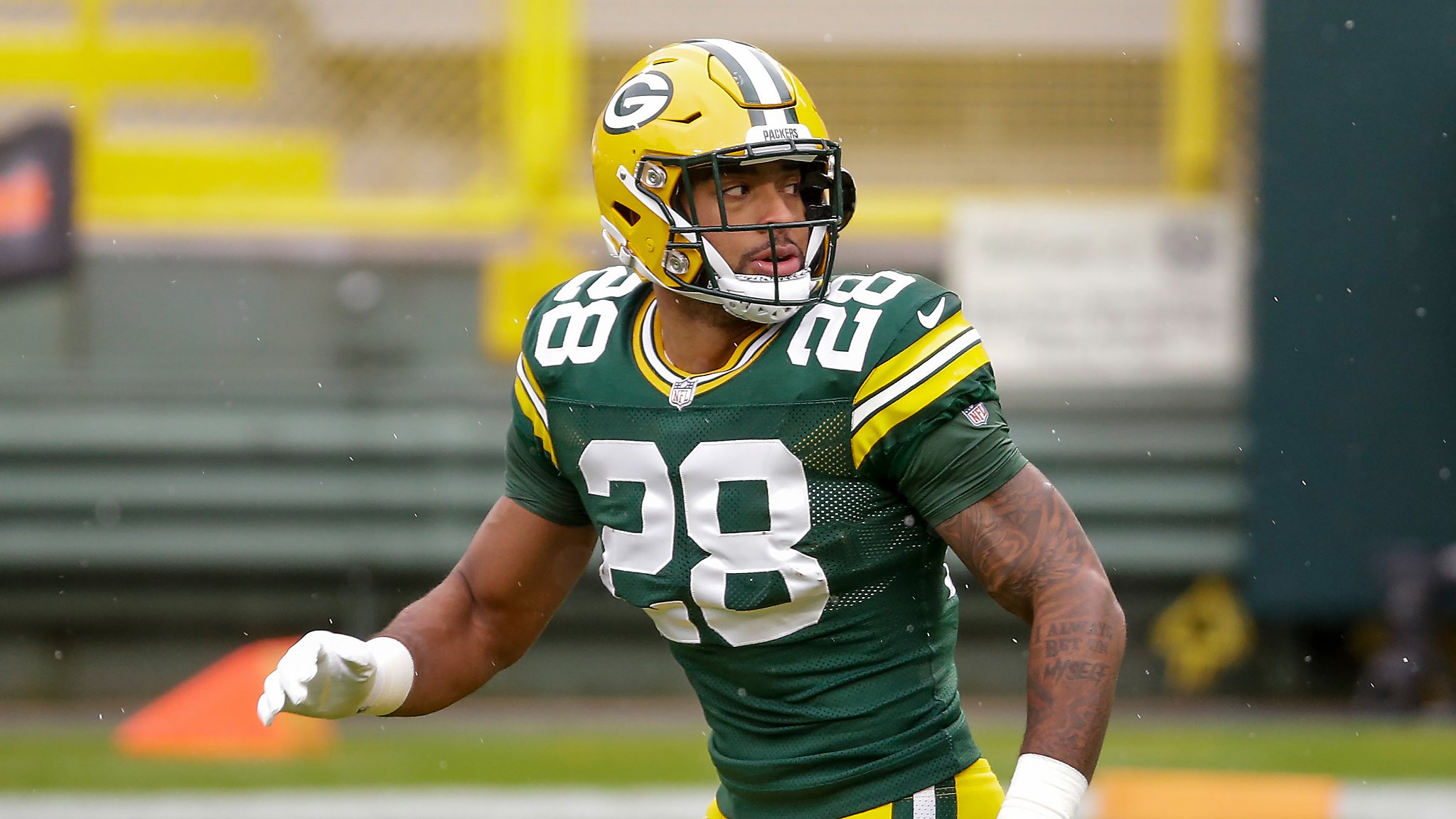 Packers running back AJ Dillon crashed a Lambeau Field stadium tour