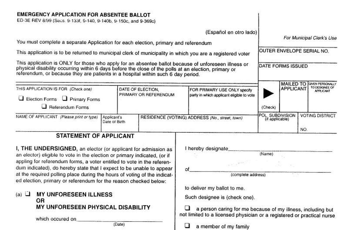 Emergency absentee ballots are available for people who are in quarantine or have an unforeseen illness and can not make it to the polls.