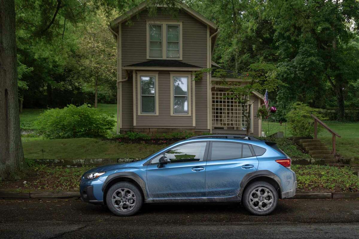 The 2021 Crosstrek Sport features an impressive 8.7-inch ground clearance, a 182-horsepower boxer engine and water-repellant imitation leather upholstery.