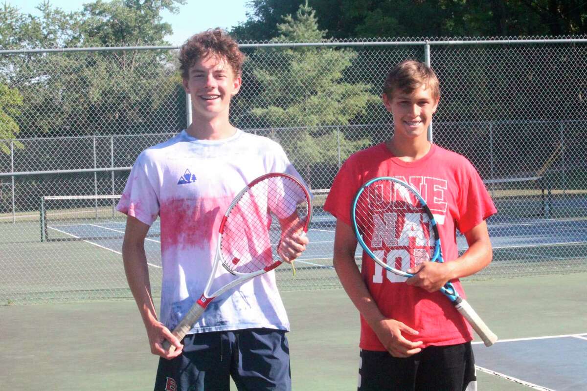 Owen Bomay (left) and Nate Sanders had a strong doubles season for Big Rapids. (Pioneer file photo)