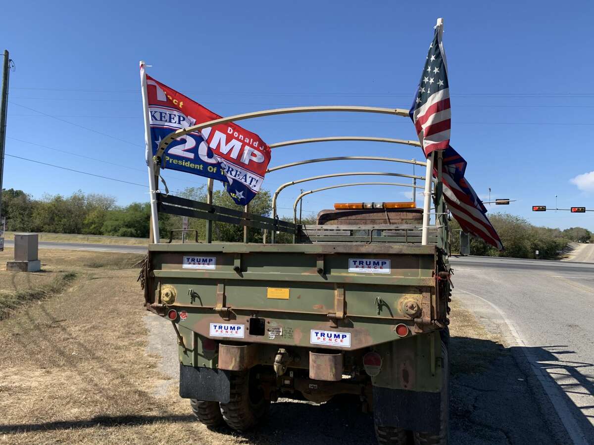 'Texas is red' Trump Train circles S.A. on Election Day