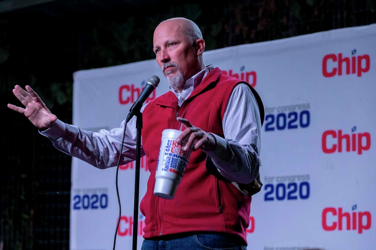 U.S. Rep. Chip Roy, R-Hays County, speaks to his supporters during an election watch party at Krause?s Cafe in New Braunfels, Tuesday, Nov., 3, 2020. Roy the incumbent is running against form Texas State Senator Wendy Davis. [Stephen Spillman for Statesman]
